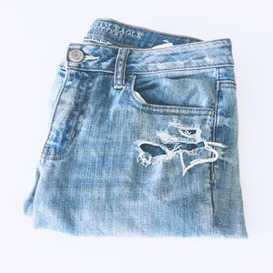AEO Distressed Super Stretch Light Skinny Jeans